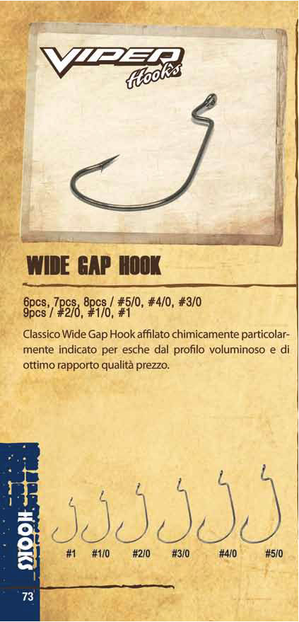 Damiki Viper Hooks Wide Gap size # 1/0 pz 9